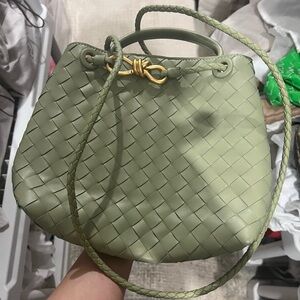 Green Woven Leather Bag